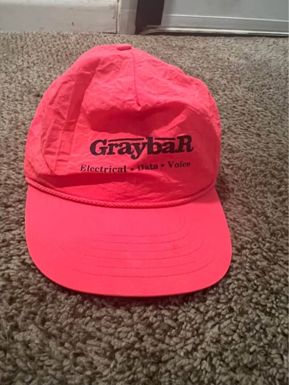 Vintage Neon Pink Gray Bar Electrical Data Voice Snapback Hat